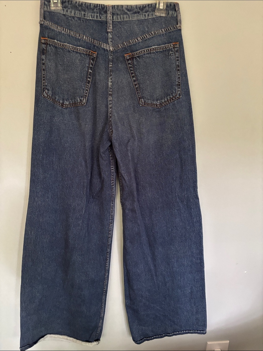 rag & bone Women's Wide-Leg Dark Indigo Sweatpant Jeans - Picture 7 of 7